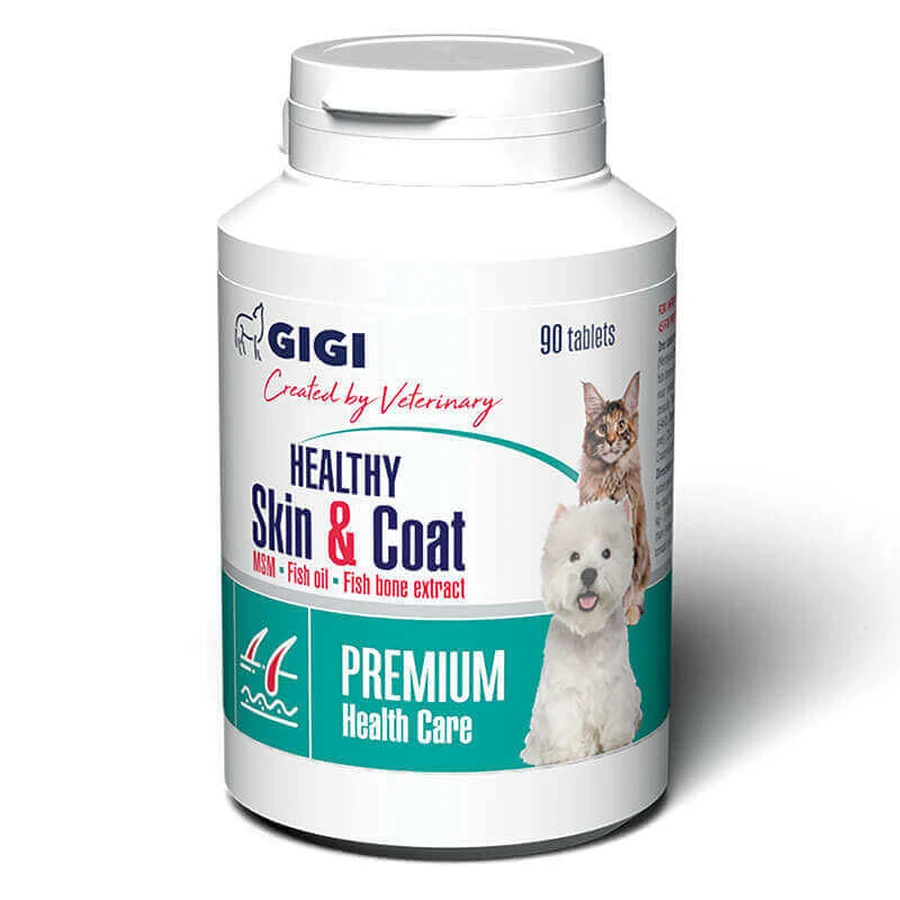 Gigi (Гиги) Healthy Skin & Coat - Витаминно-минеральный комплекс для профилактики хронических дерматитов и улучшения состояния кожи и меха для собак и кошек 90 шт./уп.: цены и характеристики