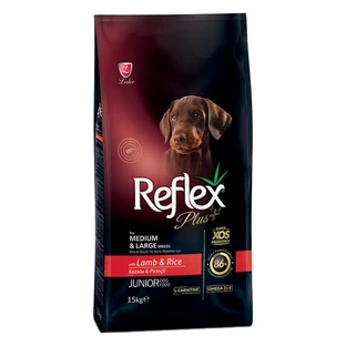 Reflex Plus Junior Dog Medium & Large Breeds Lamb & Rice Сухий корм з ягням та рисом для цуценят середніх та великих порід, 15 кг