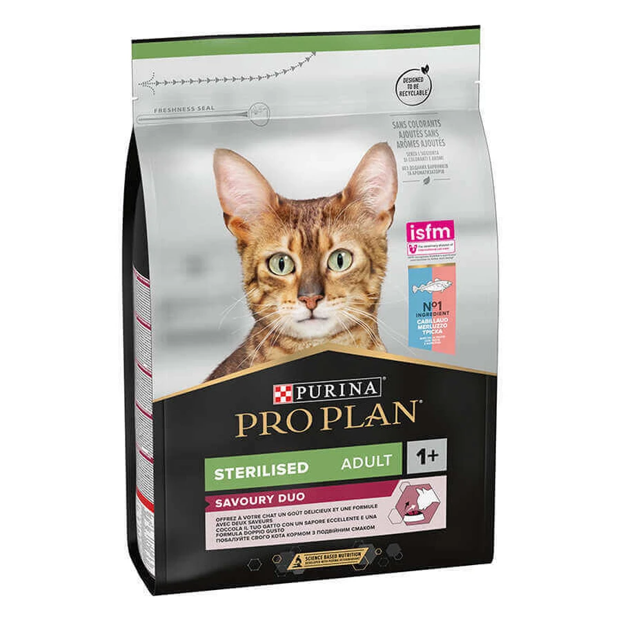 Purina Pro Plan Sterilised Adult Cod & Trout Сухой корм с треской и форелью для стерилизованных взрослых кошек, 3 кг: цены и характеристики