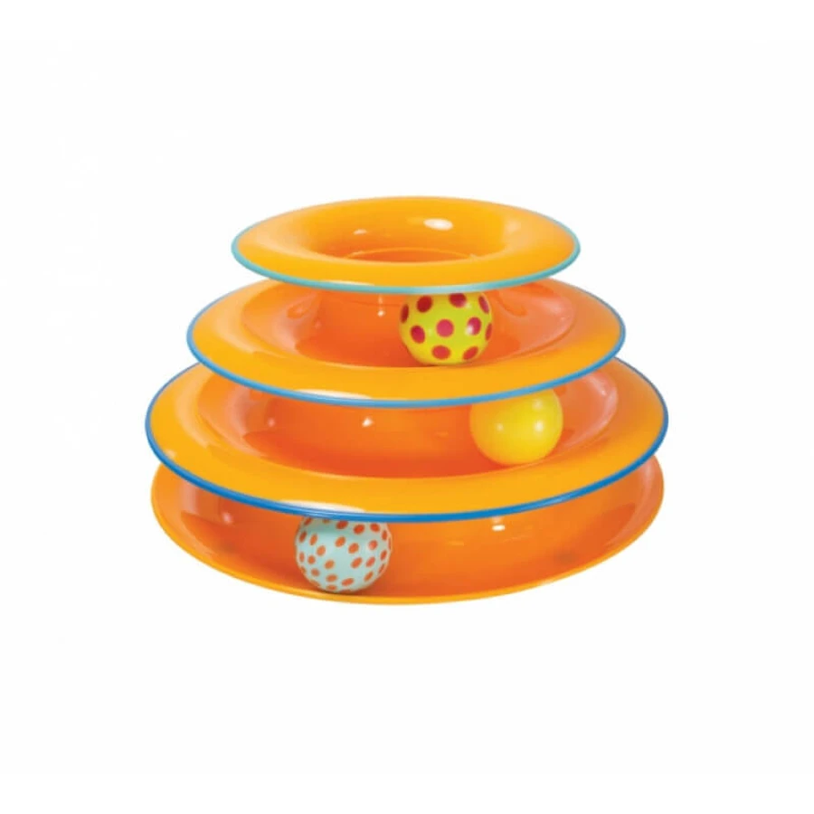 Petstages Tower of Tracks Іграшка для котів Трек Вежа з м'ячиками, 25х15 см (Помаранчевий): ціни та характеристики