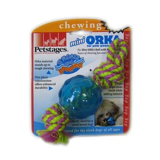 Petstages Mini Orka Ball with rope Игрушка для собак Орка мини мячик с канатиками, Ø6 см