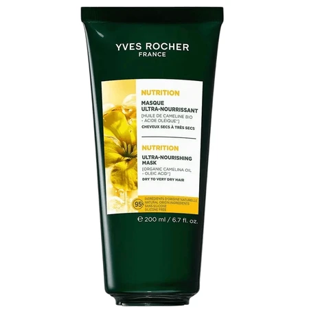 Інтенсивна маска для волосся Yves Rocher Живлення та Зволоження з олією камеліни, 200 мл: ціни та характеристики