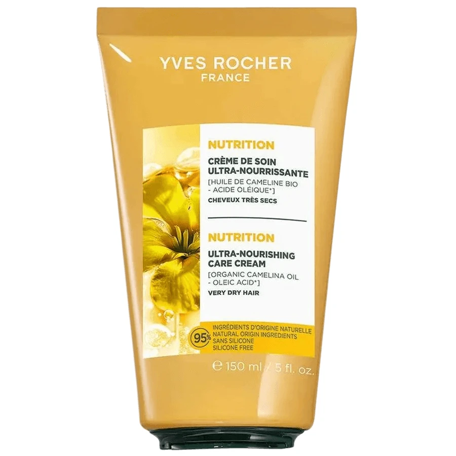 Крем-догляд Yves Rocher Живлення та зволоження з олією камеліни, каріте та кокоса, незмивний, 150 мл: ціни та характеристики