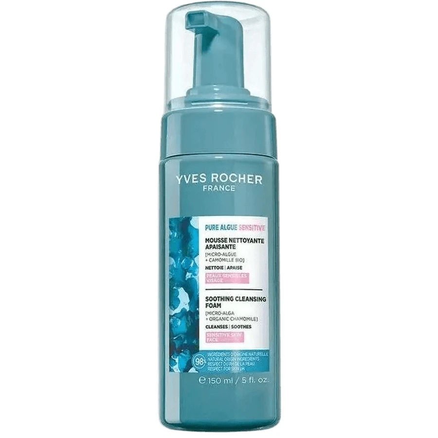 Пінка для вмивання Yves Rocher Pure Algue (Пюр Альг), заспокійлива, 150 мл: ціни та характеристики