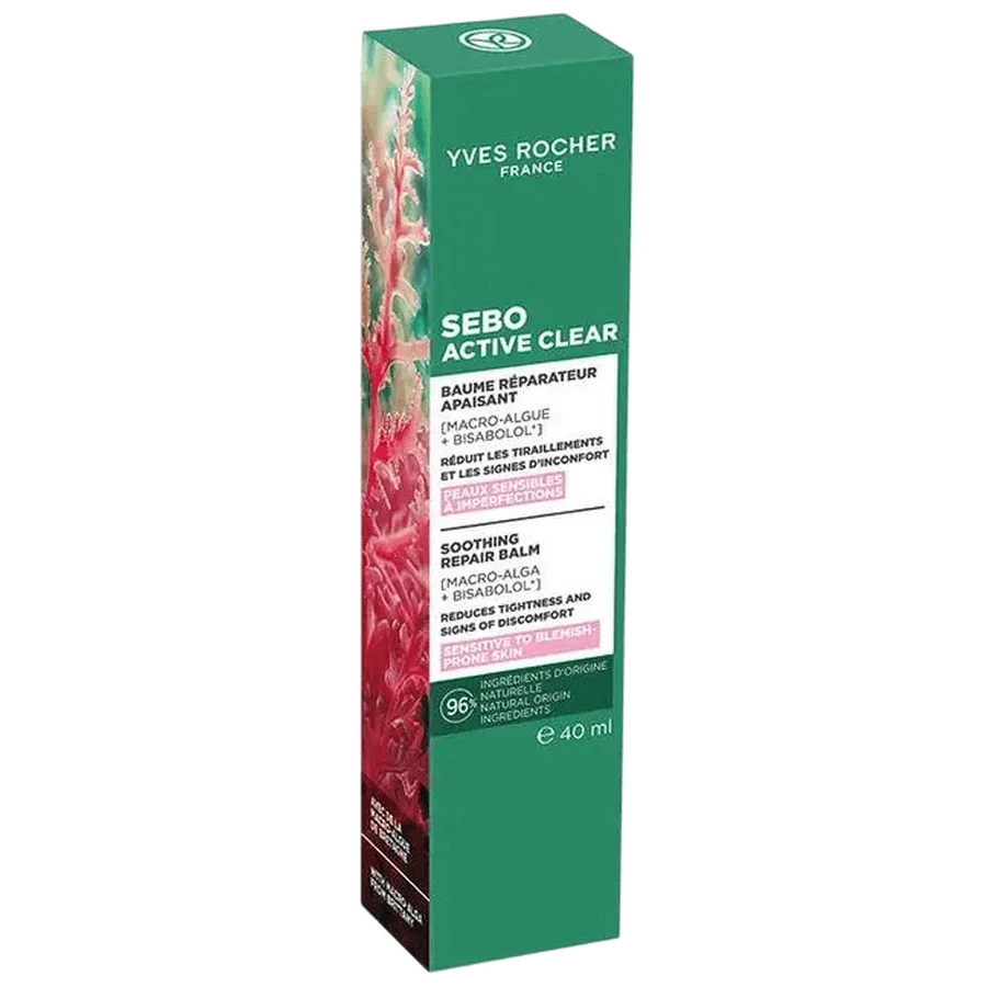 Бальзам Yves Rocher Sébo Active Clear (Себо Актив Кліар), заспокійливий, для чутливої та проблемної шкіри, 40 мл: ціни та характеристики
