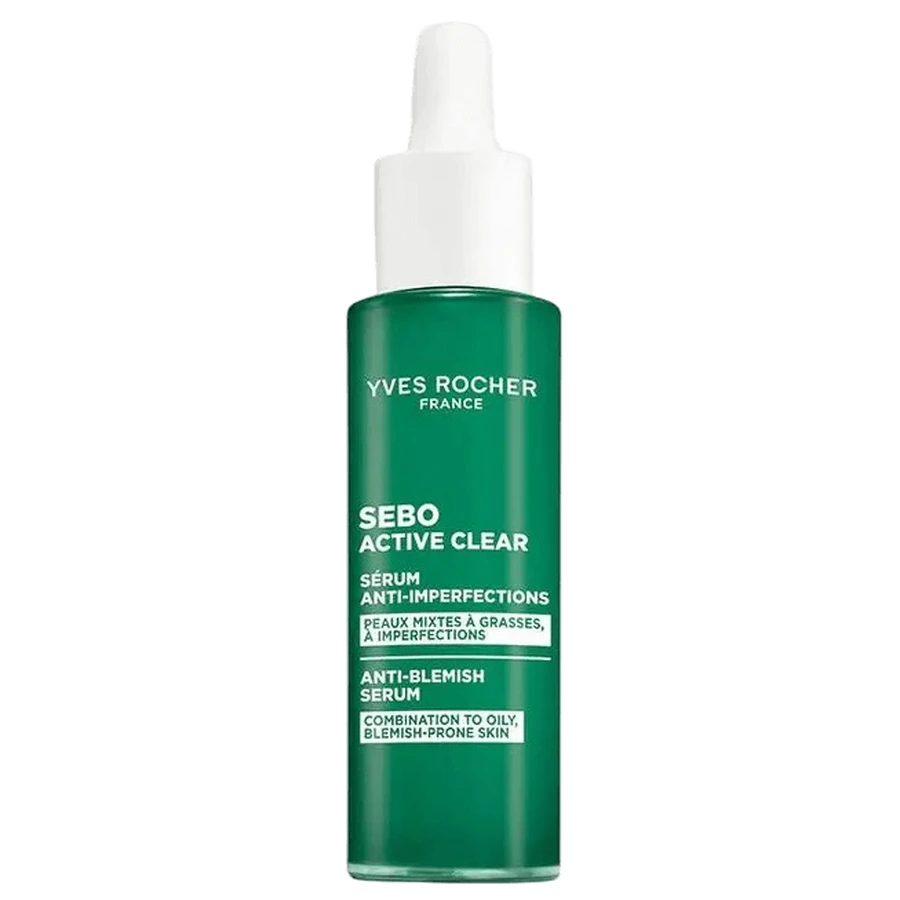 Сироватка для обличчя Yves Rocher Sébo Active Clear (Себо Актив Кліар) Себорегуляція та очищення комбінованої, жирної та проблемної шкіри, 30 мл: ціни та характеристики