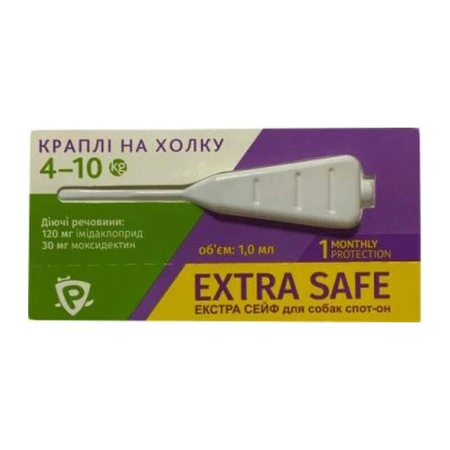 Palladium Dog Extra Safe 6in1 Противопаразитарные капли на холке от блох, клещей и гельминтов для собак (1 пипетка), 4-10 кг: цены и характеристики