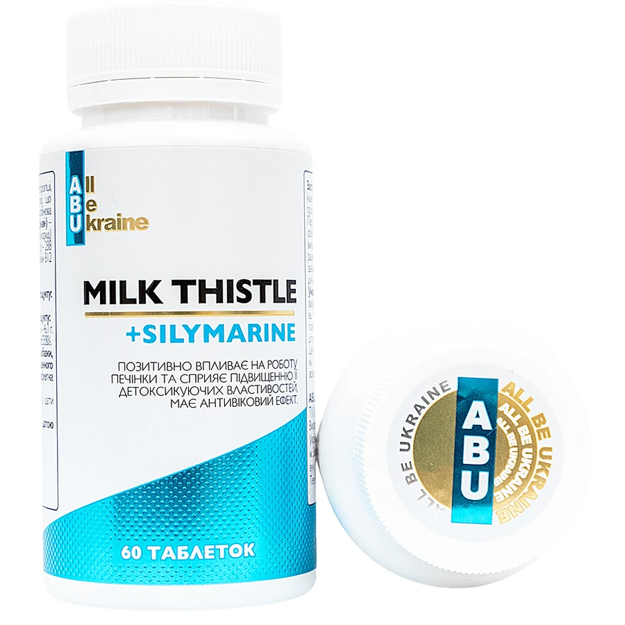Комплекс рослинних екстрактів ABU Milk Thistle+ з розторопшою та вітамінами групи B, 60 капсул: ціни та характеристики