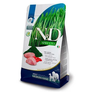 Farmina N&D Spirulina Lamb Adult Medium&Maxi Dog - Беззерновой сухой корм с ягненком и спирулиной для взрослых собак средних и крупных пород 7 кг