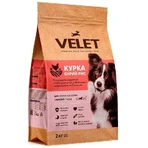 Velet Сухой корм Курица и бурый рис для взрослых собак средних пород, 2 кг: цены и характеристики