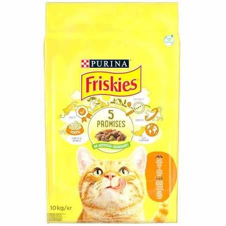 Friskies (Фріскіс) - Сухий корм з куркою та овочами для активних котів 10 кг: ціни та характеристики