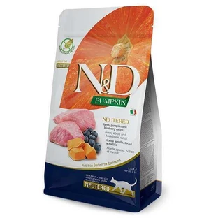 Farmina N&D Pumpkin Neutered, Lamb, Pumpkin and Blueberry Adult - Беззерновий сухий корм з ягням, гарбузом і чорницею для стерилізованих котів 5 кг
