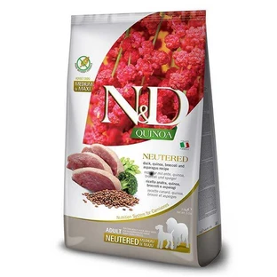 Farmina N&D Quinoa Neutered Duck, Broccoli&Asparagus Adult Medium&Maxi - Низькозерновий сухий корм з качкою та кіноа для стерилізованих собак середніх та великих порід 2,5 кг