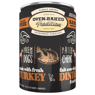 Oven-Baked Tradition Dog Fresh Turkey & Vegetables Консервований беззерновий корм зі свіжим м'ясом індички та овочами для собак (паштет), 354 г