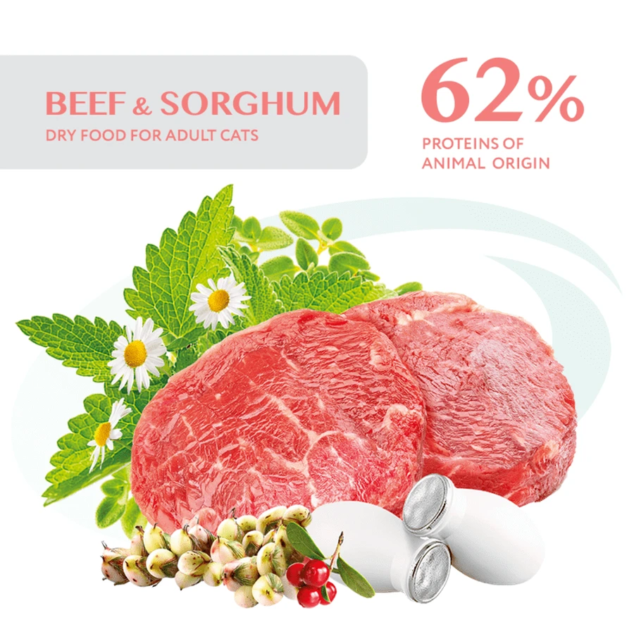 OptiMeal Sterilized Cat Beef & Sorghum Сухой корм с высоким содержанием говядины и сорго для взрослых кошек, 10 кг: цены и характеристики