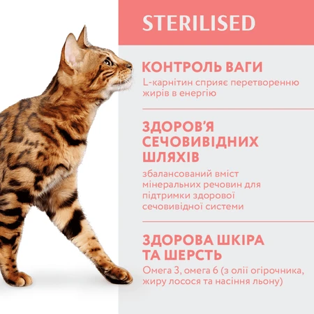 OptiMeal Sterilized Cat Beef & Sorghum Сухой корм с высоким содержанием говядины и сорго для взрослых кошек, 10 кг: цены и характеристики