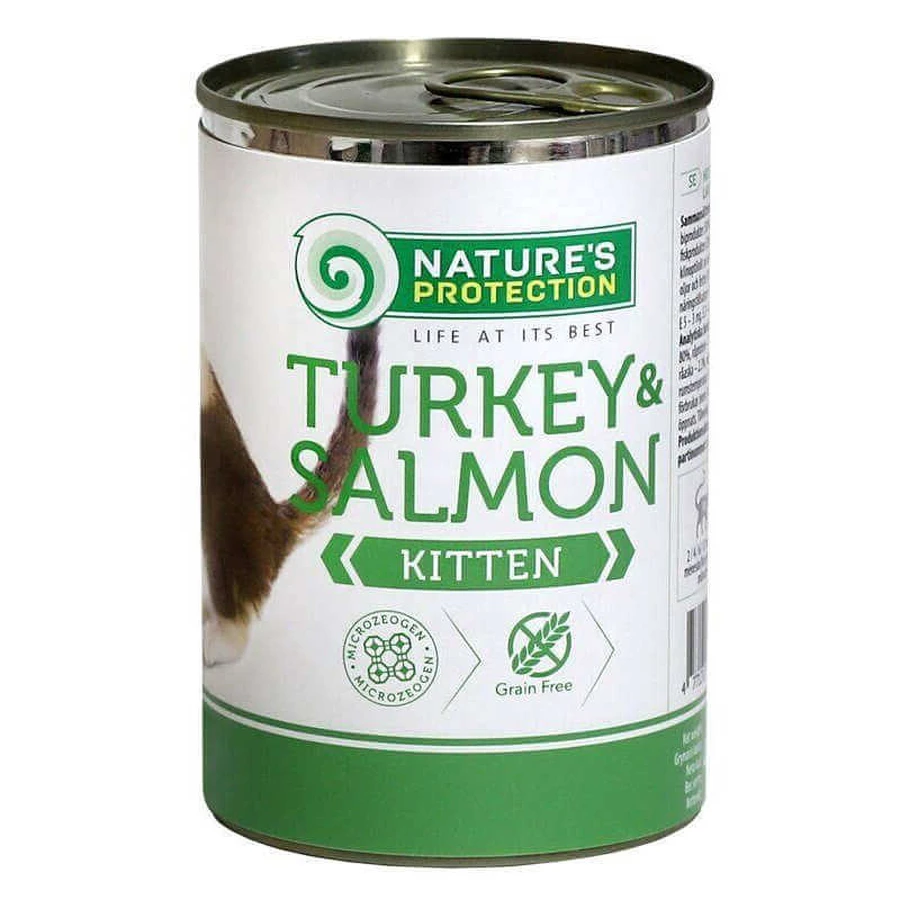Nature's Protection Kitten Turkey&Salmon Консервований корм з м'ясом індика і лосося для кошенят, 400 г: ціни та характеристики