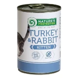 Nature's Protection Kitten Turkey&Rabbit Консервированный корм с мясом индюка и крольчатины для котят, 400 г