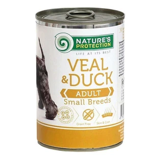 Nature's Protection Adult small breed Veal & Duck Консервований корм з м'ясом телятини і качки для дорослих собак, 400 г
