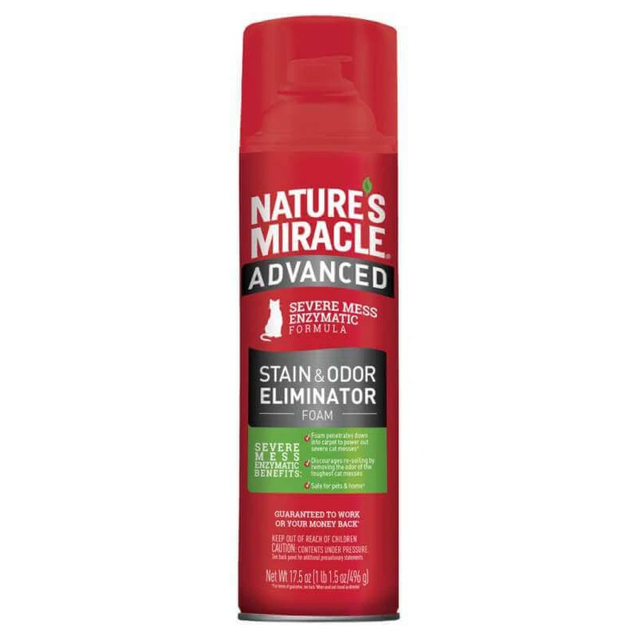 Nature's Miracle Advanced Cat Stain&Odor Eliminator Аэрозоль-пена для уничтожения пятен и запахов с усиленной формулой для кошек, 518 мл: цены и характеристики