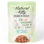 Natural Kitty Chunk in Gravy Chicken with Tuna Вологий корм шматочки курки та тунця з курячою печінкою у соусі для котів, 85 г: ціни та характеристики