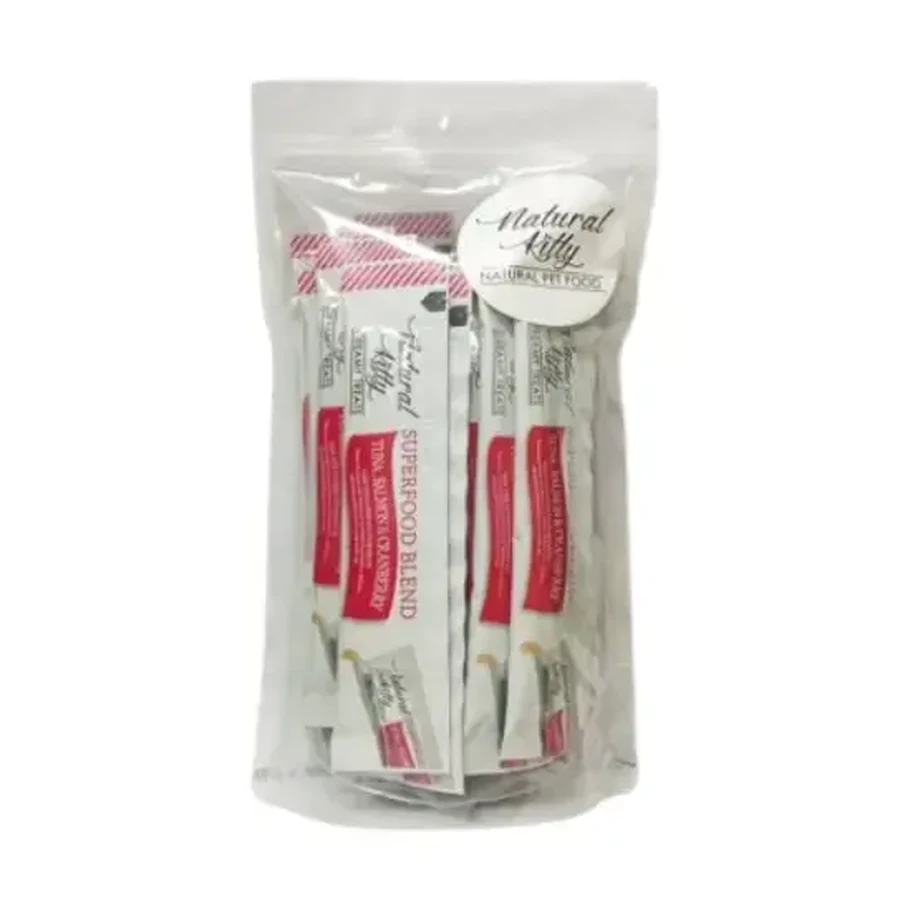 Natural Kitty Creamy Treats Tuna with salmon & cranberry Ласощі Крем-снек зі смаком тунця, лосося та журавлини для котів, 4х12 г: ціни та характеристики
