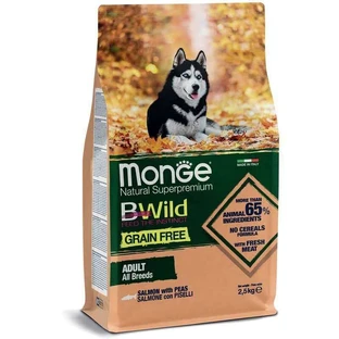 Monge BWild Grain Free Salmon & Peas Adult All Breeds Беззерновий корм з лососем та горохом для дорослих собак усіх порід, 2,5 кг