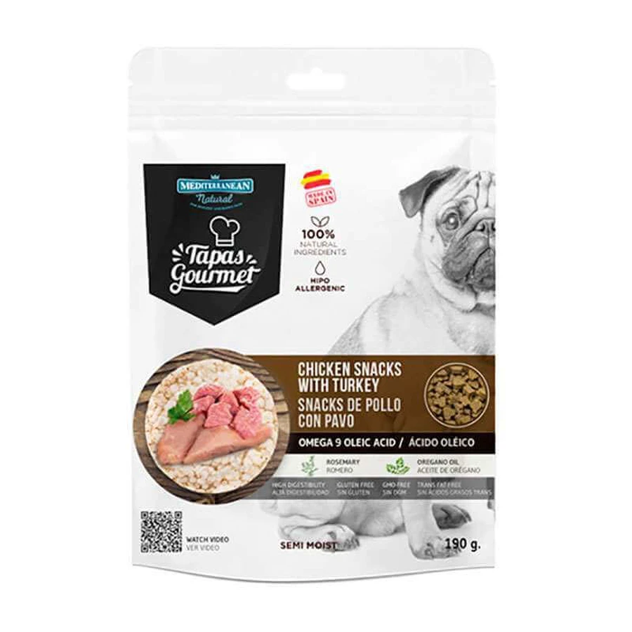 Mediterranean Natural Tapas Gourmet Chicken&Turkey Натуральні ласощі з куркою та індичкою для собак, 190 г: ціни та характеристики