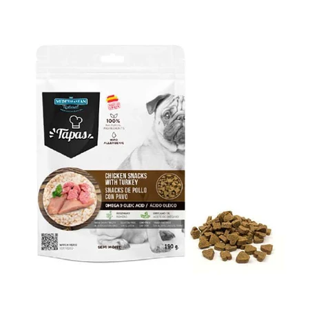 Mediterranean Natural Tapas Gourmet Chicken&Turkey Натуральні ласощі з куркою та індичкою для собак, 190 г: ціни та характеристики