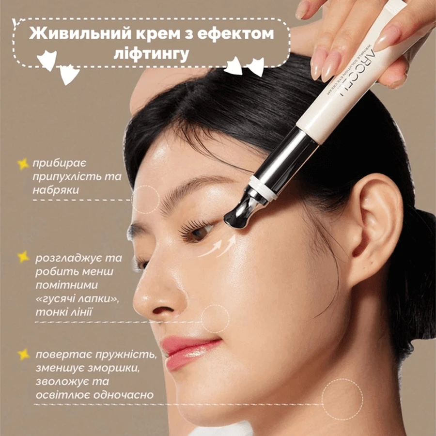 Крем для кожи вокруг глаз Arocell Wrinkle Solution Eye Cream омолаживающий, с ботулиническим полипептидом и гальваническим усилителем-аппликатором, 15 мл: цены и характеристики