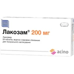 Лакозам 200 мг таблетки, вкриті плівковою оболонкою, №28 (14х2): ціни та характеристики