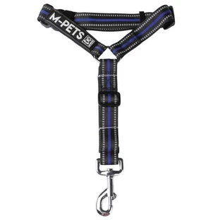 M-Pets Hiking Safety Seat belt&Leash Ремень безопасности в автомобиль и поводок для прогулок с собакой, 2,5х34-53 см (Синий)
