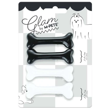 M-Pets Glam Набор шпилек-косточек для собак, 4 шт. (Бело-черный): цены и характеристики
