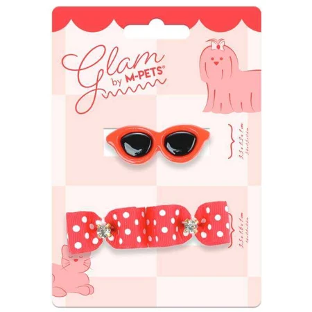 M-Pets Glam Набір шпильок (окуляри і 2 резинки-бантика) для собак, 3 шт. (Червоний): ціни та характеристики