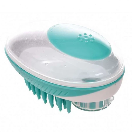 M-Pets Rubeaz Soap Dispenser & Brush Щітка-масажер з диспенсером для купання собак та котів, 11,5х7,5 см (Зелений): ціни та характеристики