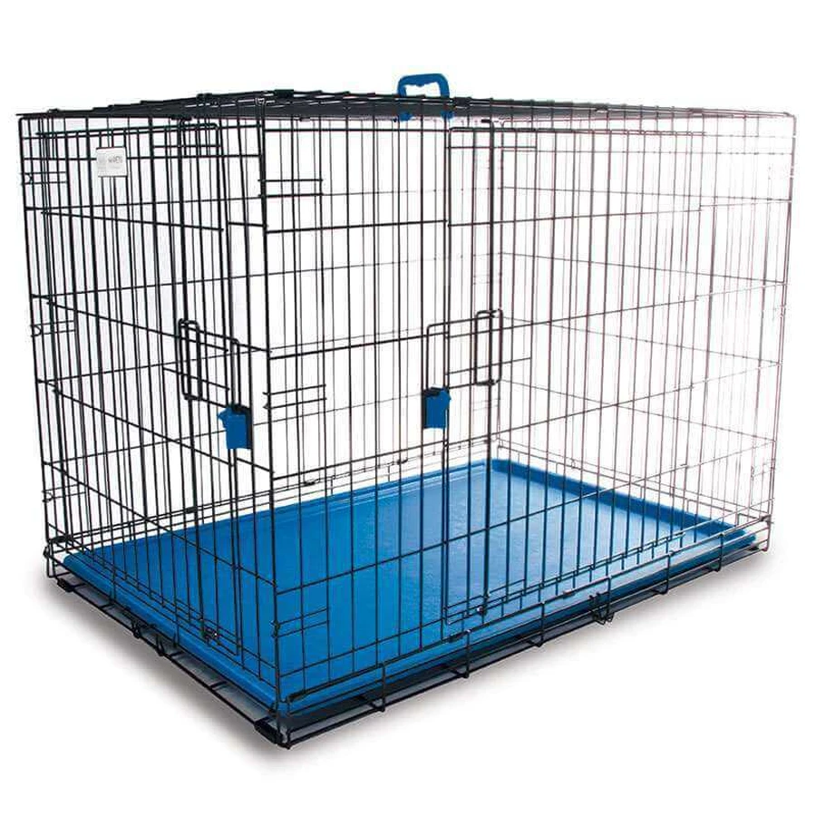 M-Pets Voyager Wire Crate 2 doors Проволочная клетка с 2 дверьми и запатентованным замком Securo lock для собак, XXL (122х76х84 см) (Синий): цены и характеристики