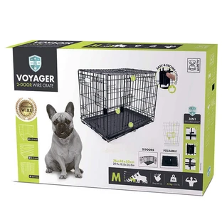 M-Pets Voyager Wire Crate 2 doors Проволочная клетка с 2 дверьми и запатентованным замком Securo lock для собак, M (76x48x53 см) (Черный)