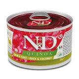 Farmina N&D Quinoa Skin&Coat Duck&Coconut Adult Mini - Беззерновой консервированный корм с уткой, киноа и кокосом для собак мелких пород с пищевой непереносимостью 140 г