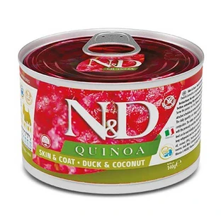 Farmina N&D Quinoa Skin&Coat Duck&Coconut Adult Mini - Беззерновий консервований корм з качкою, кіноа та кокосом для собак дрібних порід з харчовою непереносимістю 140 г