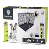 M-Pets Voyager Wire Crate 2 doors Дротова клітка з 2 дверима та запатентованим замком Securo lock для собак, L (91,5х58,5х63,5 см) (Чорний)