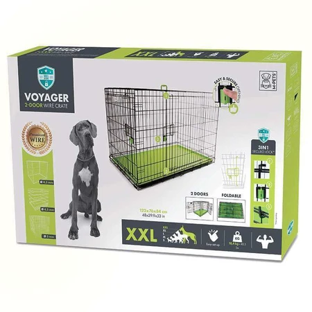 M-Pets Voyager Wire Crate 2 doors Дротова клітка з 2 дверима та запатентованим замком Securo lock для собак, XXL (122х76х84 см) (Зелений): ціни та характеристики