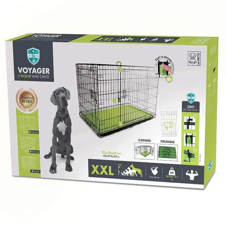 M-Pets Voyager Wire Crate 2 doors Дротова клітка з 2 дверима та запатентованим замком Securo lock для собак, XXL (122х76х84 см) (Зелений): ціни та характеристики