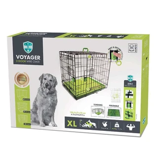 M-Pets Voyager Wire Crate 2 doors  Проволочная клетка с 2 дверьми и запатентованным замком Securo lock для собак, XL (106,5х71х76 см) (Зеленый)
