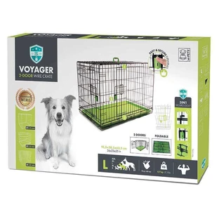 M-Pets Voyager Wire Crate 2 doors Проволочная клетка с 2 дверьми и запатентованным замком Securo lock для собак, L (91,5х58,5х63,5 см) (Зеленый)