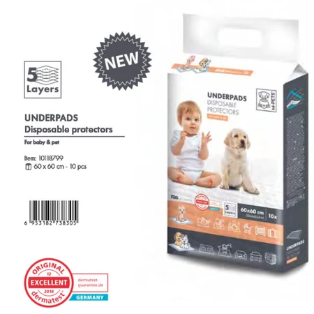 M-Pets Underpads Disposable Protectors For Baby & Pet Одноразові пелюшки для дітей та домашніх тварин, 60х60 см / 10 шт.: ціни та характеристики