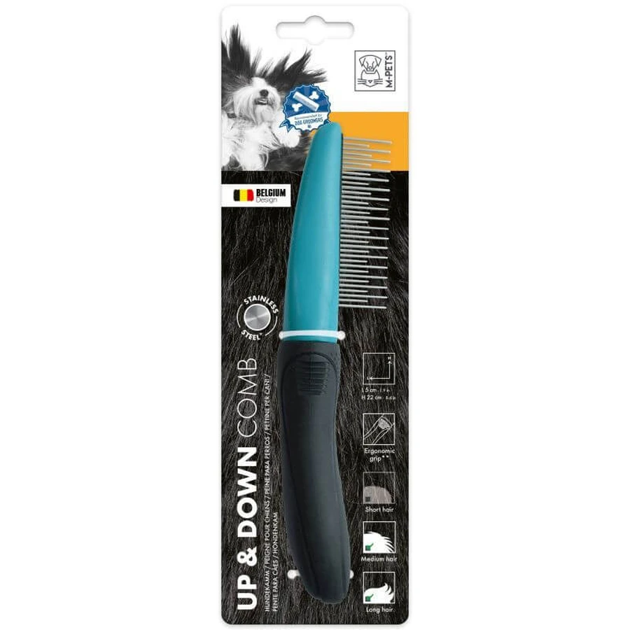 M-Pets UP & DOWN Comb Расческа с зубьями разной высоты для ухода за шерстью собак, 5x22 см: цены и характеристики
