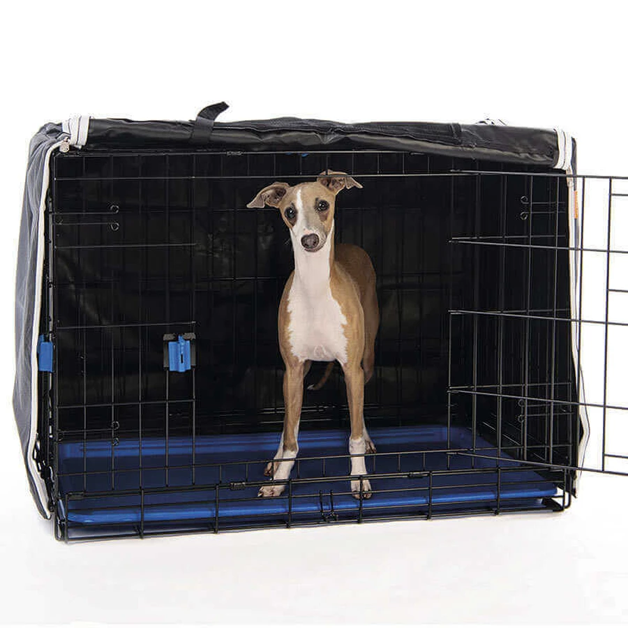 M-Pets Serenity Cover for wire crate Тканинний чохол для клітки, М (77x49x54 см) (Сіро-чорний): ціни та характеристики
