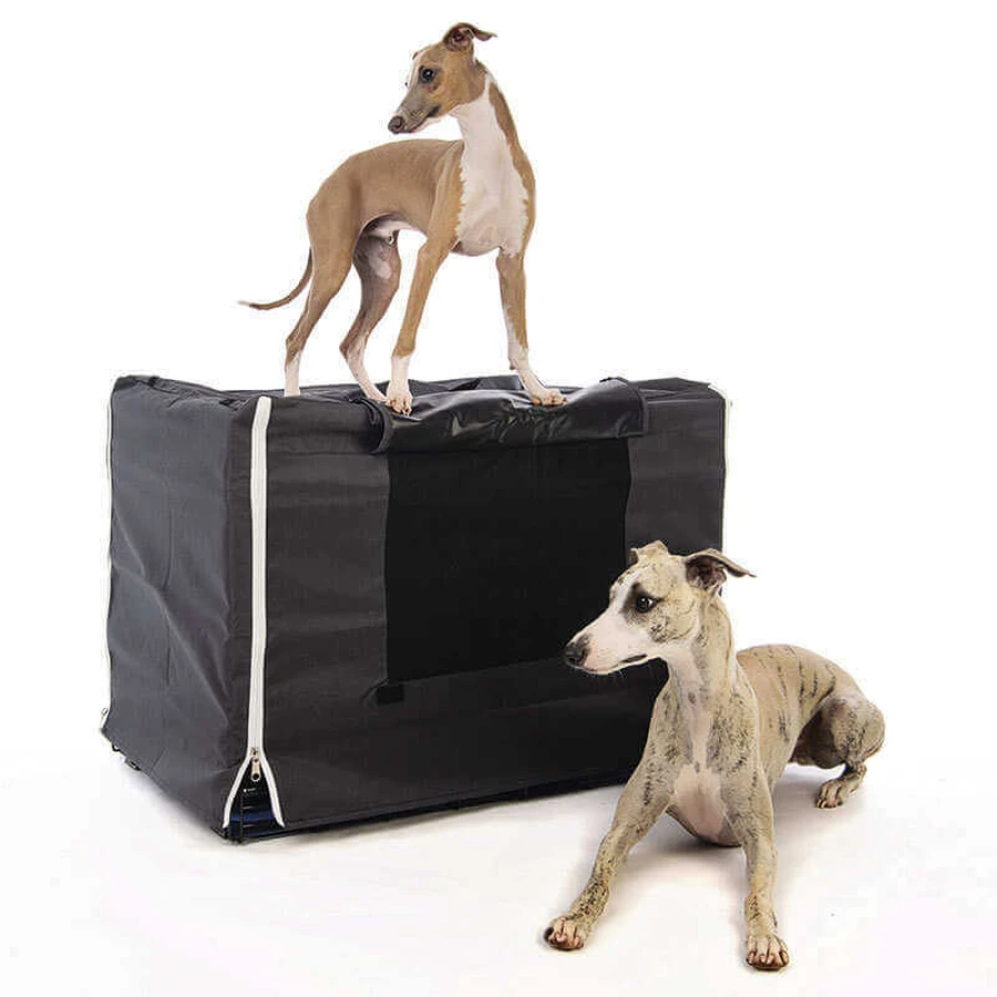 M-Pets Serenity Cover for wire crate Тканинний чохол для клітки, М (77x49x54 см) (Сіро-чорний): ціни та характеристики