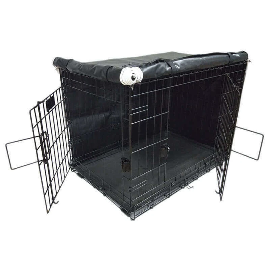 M-Pets Serenity Cover for wire crate Тканинний чохол для клітки, L (92,5x59,5x64,5 см) (Сіро-чорний): ціни та характеристики