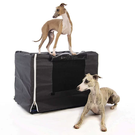 M-Pets Serenity Cover for wire crate Тканинний чохол для клітки, L (92,5x59,5x64,5 см) (Сіро-чорний): ціни та характеристики
